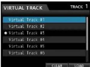 VIRTUAL TRACK TRACK 1 Virtual Track #1 Virtual Track #2 ● Virtual Track #3 Virtual Track #4 Virtual Track #5 Virtual Track #6 CLEAR LOAD