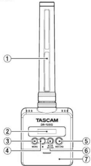 TASCAM DR10SG - Nomenclature et fonctions des parties - 1