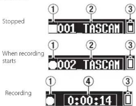 TASCAM DR10SG - Stopping recording - 1