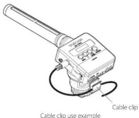 TASCAM DR10SG - Using the cable clip - 2