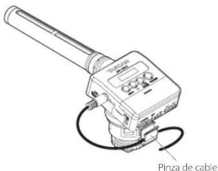 TASCAM DR10SG - Uso de la pinza para el cable - 2
