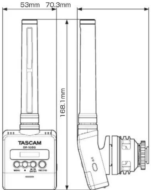TASCAM DR10SG - Maßzeichnung - 1