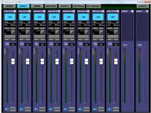 TASCAM MX8A - Panoramica dell'applicazione - 1