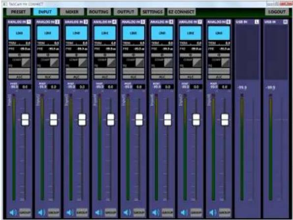 TASCAM MX8A - Resumen de la aplicación - 1