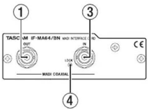 TASC UM IF-MA64/BN MADI INTERFACE C RD ① ③ IN LOCK MADI COAXIAL ④