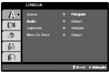 LÍNGUA Imagem Áudio Classe de logotipo Menu Tamanho Classe Portugada Padrão Designer Padrão Mouse > Mostrar