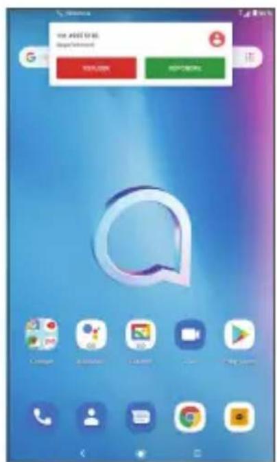 ALCATEL 1T7 4G - Accepter ou rejeter un appel - 1