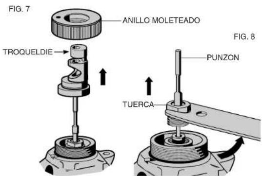 FIG. 7 ANILLO MOLETEADO TROQUELDIE FIG. 8 PUNZON TUERCA