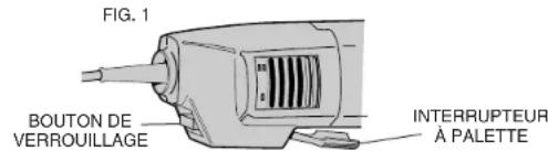 FIG. 1 BOUTON DE VERROUILLAGE INTERRUPTEUR À PALETTE