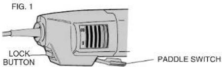 FIG. 1 LOCK BUTTON PADDLE SWITCH