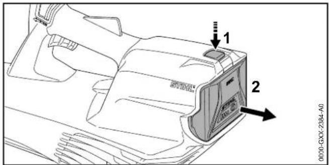 STIHL BGA 57 - Removing the Battery - 1