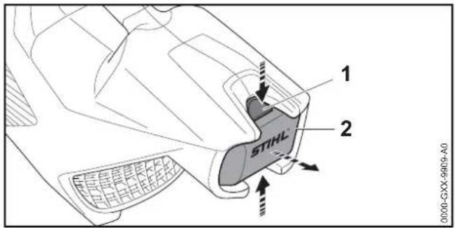 STIHL BGA 86 - Removing the battery - 1