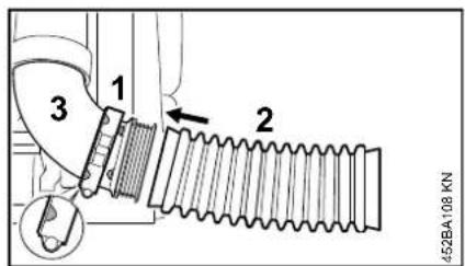 STIHL BR 500 - De slangklemmen en de harmonicaslang monteren - 1