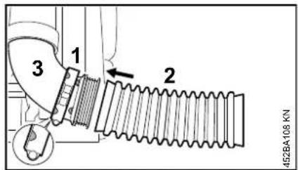 STIHL BR 500 - Montare le fascette e il tubo a soffietto - 1