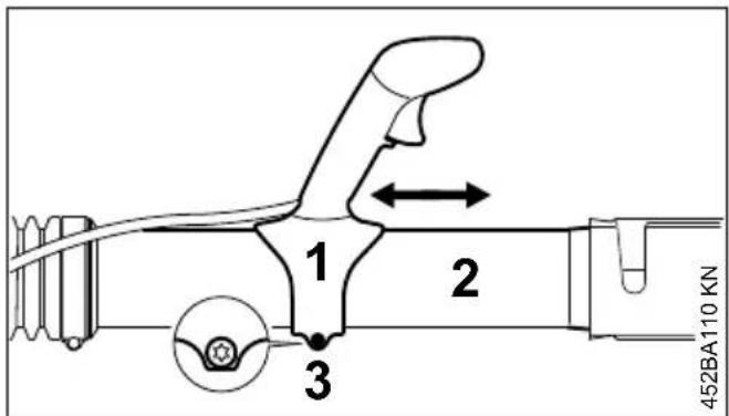 STIHL BR 350 - Bedieningshandgreep afstellen - 1
