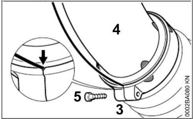 STIHL SR 450 - Montaggio del flessibile a soffietto sul collettore - solo SR 450 - 4
