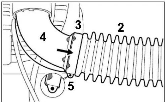 STIHL SR 450 - Montaggio del flessibile a soffietto sul collettore - solo SR 450 - 3