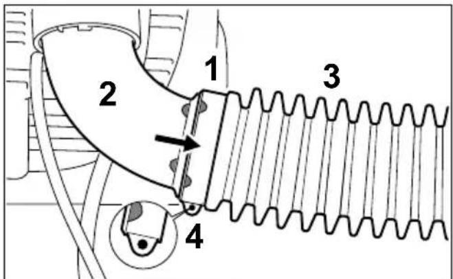 STIHL SR 450 - Faltenschlauch an Krümmermontieren - nur SR 430 - 2