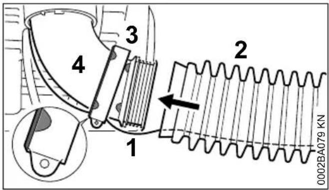 STIHL SR 450 - Faltenschlauch an Krümmermontieren - nur SR 450 - 2