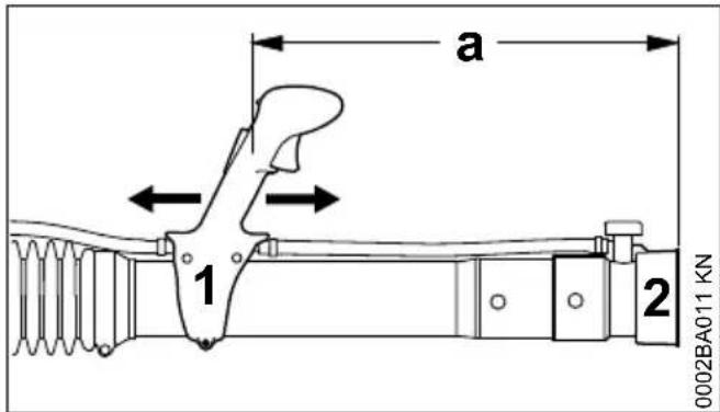 STIHL SR 450 - Ajustage et fixation de la poignée de commande - 1