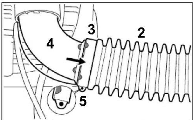 STIHL SR 450 - Faltenschlauch an Krümmermontieren - nur SR 450 - 3