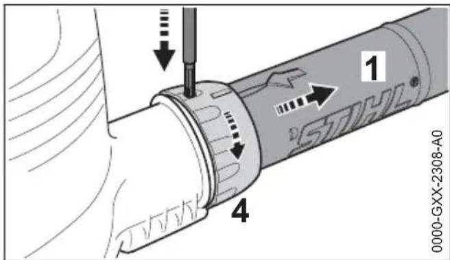 STIHL BGE 71 - Removing the Blower Tube - 1
