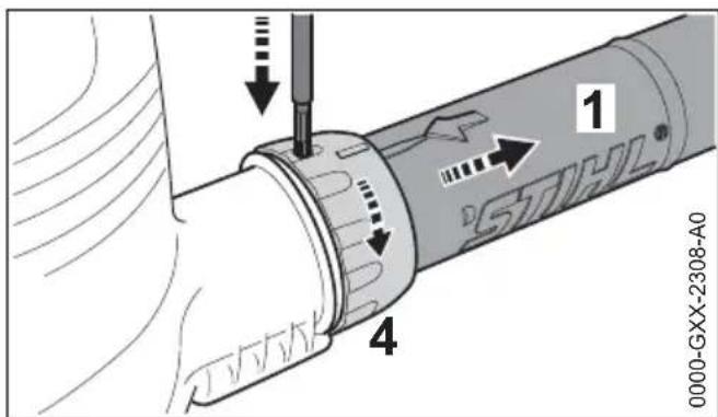 STIHL BGE 71 - Blasrohr demontieren - 1