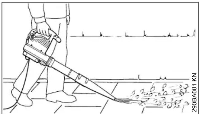 STIHL BGE 71 - Apparaat vasthouden en bedie- nen - 1