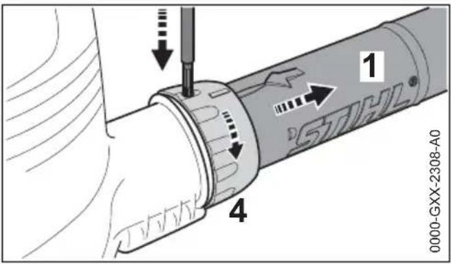 STIHL BGE 71 - Démontage du tube de soufflage - 1