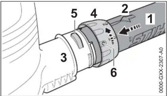 STIHL BGE 71 - Blaaspijp monteren - 1