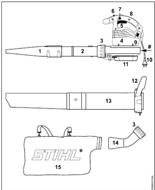 STIHL BGE 71 - Aan slijtage onderhevige delen - 1