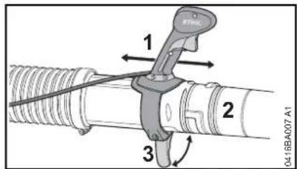 STIHL BR 800 - Ajustage de la poignée de commande - 1