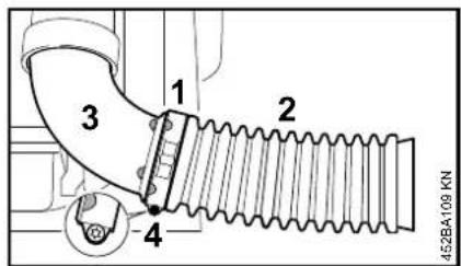 STIHL BR 600 - Montare le fascette e il tubo a soffietto - 2