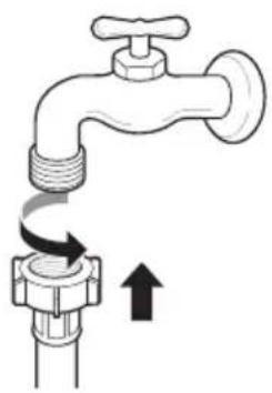 LG T8566NEHVF - Raccordement d'un tuyau de type visse à un robinet avec filetage - 1