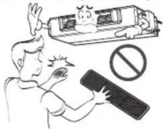 Illustration showing a person reacting to a device with a 'no' symbol, indicating no chemical reaction or toxicity.