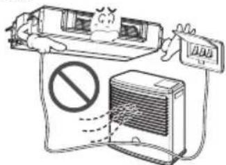 Illustration showing a washing machine with a prohibition symbol and a control panel, indicating disinfection or anti-disinfection.