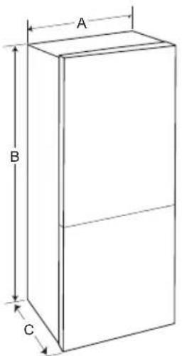 LG GBB530NSQWB - Dimensions et dégagements - 1