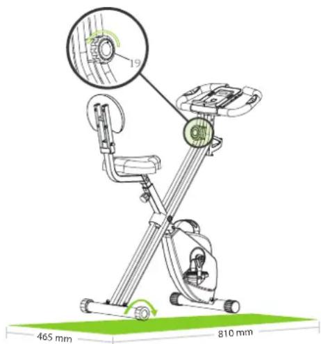 VirtuFit Folding Bike with Tablet Holder - Einstellung der spannung mit dem widerstandsknopf - 1