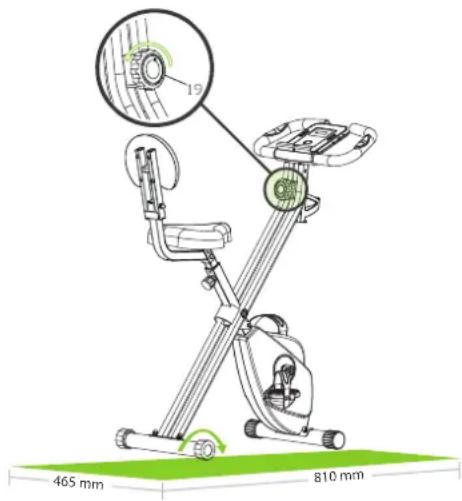 VirtuFit Folding Bike with Tablet Holder - Spanning met de draaiknop aanpassen - 1