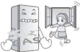 LG GLC322RLBN - When gas is leaked, do not touch the refrigerator or the outlet and ventilate the room immediately. - 1