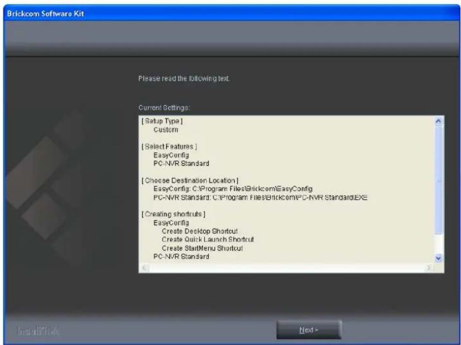 Brickcom OB130AFD2 - b. If CUSTOM SETUP is selected: - 5
