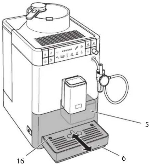 MELITTA Caffeo Passione Varianza CS - Svuotamento della vaschetta raccogli gocce e del contenitore per i fondi di caffè - 2