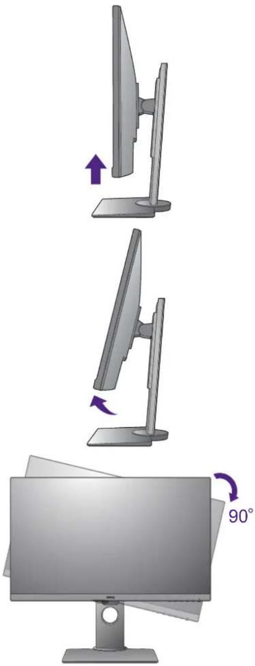 BENQ BL2780 - Faites pivoter le moniteur de 90 degrés dans les sens des aiguilles d'une montre comme illustré. - 2