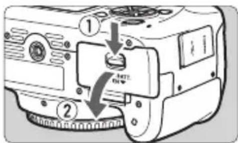 CANON EOS Rebel T100 - Installing the Battery and Card - 1