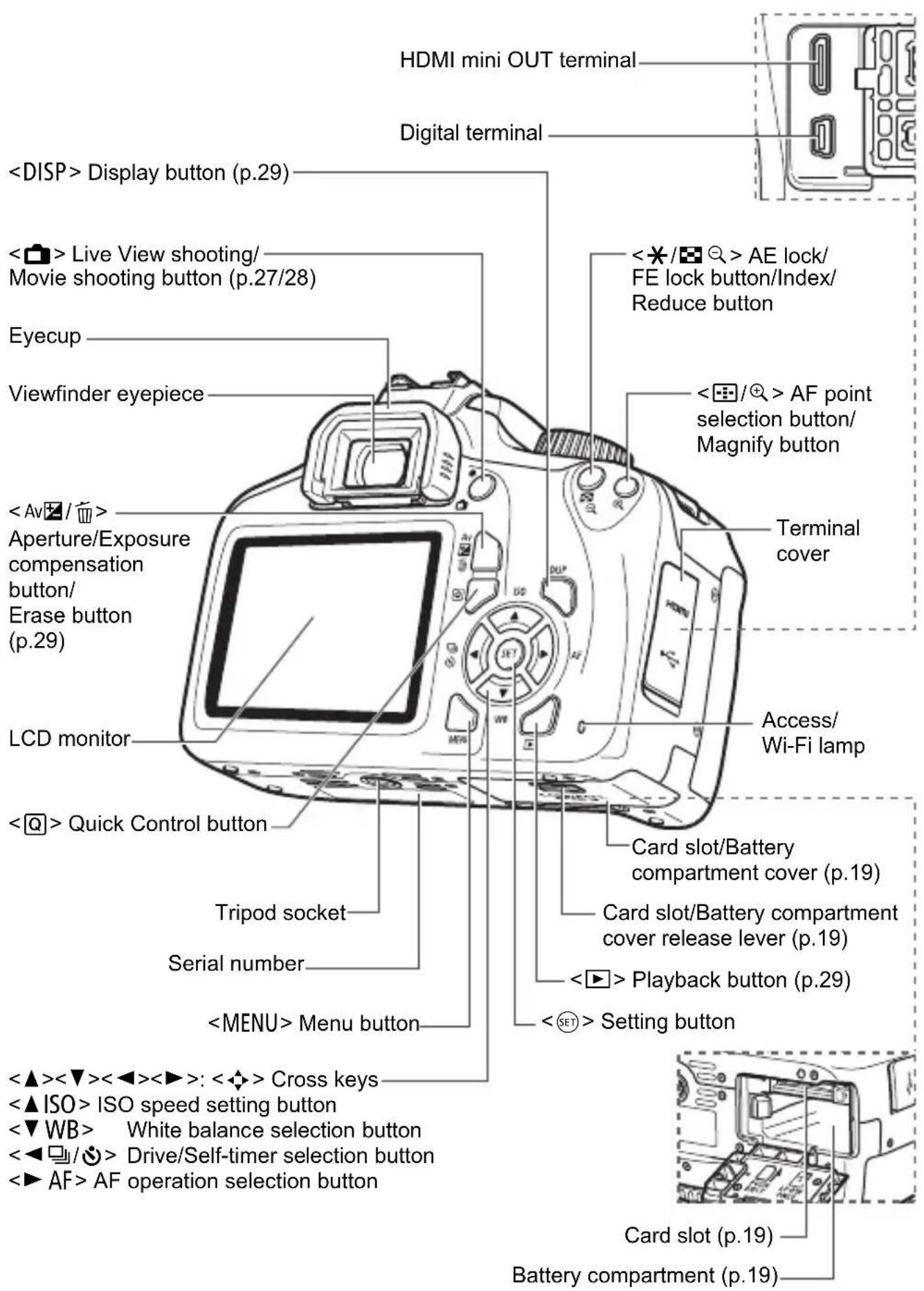CANON EOS Rebel T100 - Nomenclature - 2
