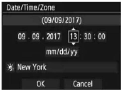 CANON EOS Rebel T100 - Set the time zone. - 1