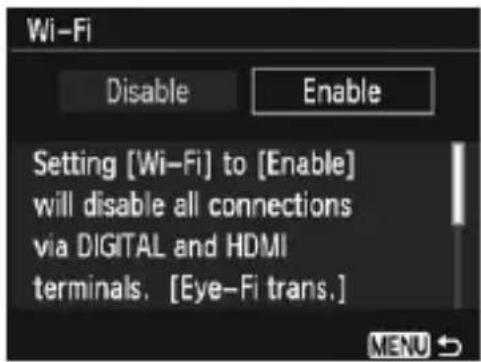 CANON EOS Rebel T100 - Select [Wi-Fi]. - 1
