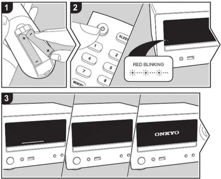 ONKYO CSN575 - Mise sous tension & Configuration initiale - 1