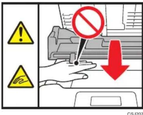 RICOH SP C360DNw - Plassering av ADVARSEL- og FORSIKTIG-etiketter - 2