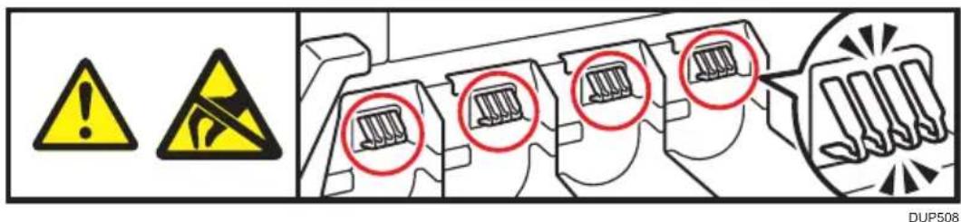 RICOH SP C360DNw - Plassering av ADVARSEL- og FORSIKTIG-etiketter - 1